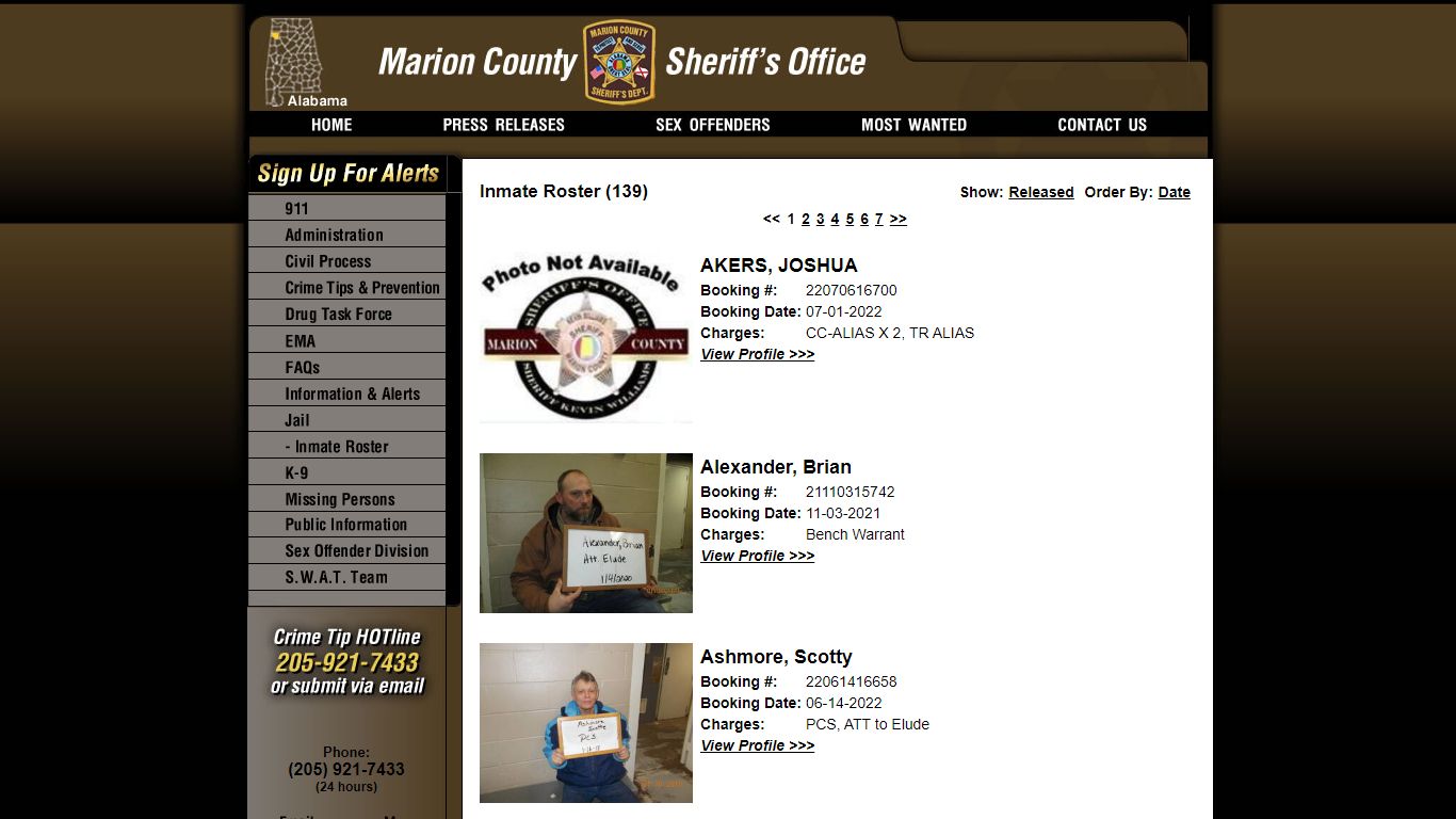 Inmate Roster - Current Inmates - Marion County Sheriff AL